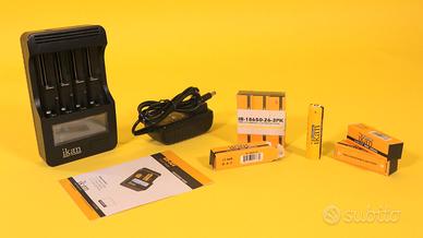 Kit carica simultaneo+6 batterie 18650 IKAN-NUOVO!