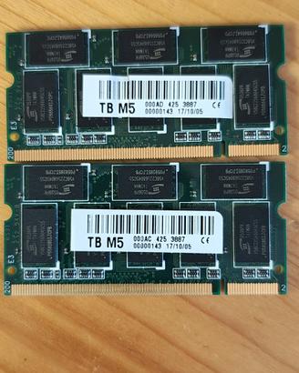 2x Sodimm DDR 512 MB