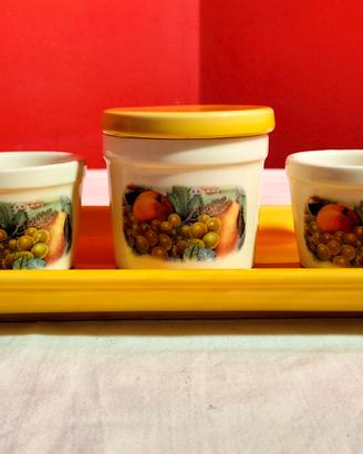 Set da Caffè Vintage Ceramica IDEACER-Made in Ita 