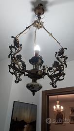 lampadari in ottone e  ceramica 