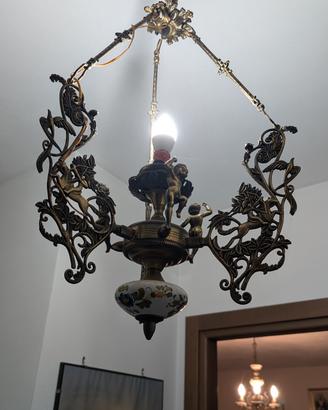 lampadari in ottone e  ceramica 