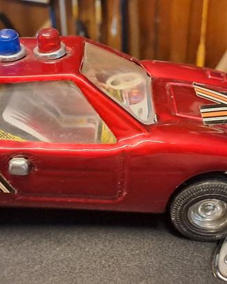Modellino auto latta vigili fuoco con molla azione