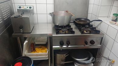 cucina professionale con cappa e canna fumaria