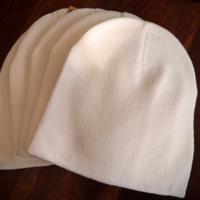 5 Berretti/Cuffie lana colore bianco TU (UNISEX)