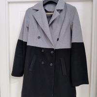 Cappotto sfoderato bicolore doppio petto taglia xl