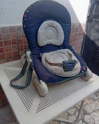Sdraietta  CHICCO usata blu stelline con riduttore