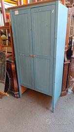 Armadio a Due Ante in Legno Azzurro – 25228