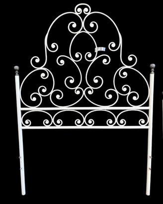 Letto singolo in ferro battuto bianco