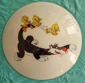 Plafoniera Vetro Plafoniera con Titti e Silvestro