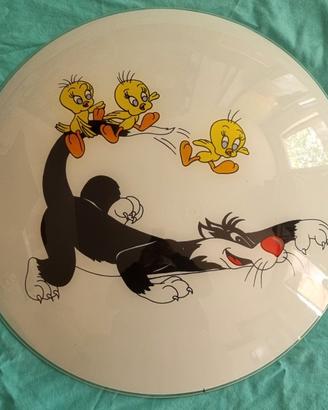 Plafoniera Vetro Plafoniera con Titti e Silvestro