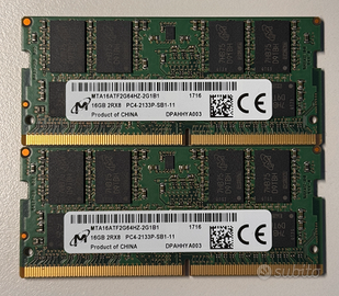 RAM laptop DDR4 SODIMM 2x16 GB 2133MHz - TOT 32GB