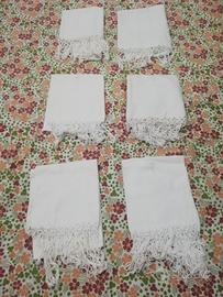 Set 6 Asciugamani Antichi Anni 30 Fiandra Lino 