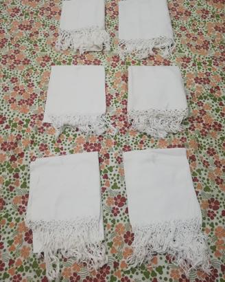 Set 6 Asciugamani Antichi Anni 30 Fiandra Lino 