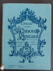 Spartito Manon Lescaut  - G. Puccini  1893