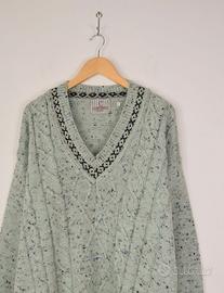 🌈 Maglione a V Vintage Consenso Tg. L 🆒