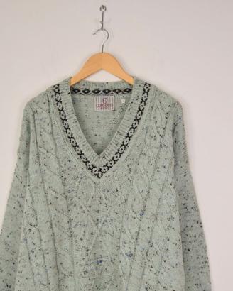 🌈 Maglione a V Vintage Consenso Tg. L 🆒
