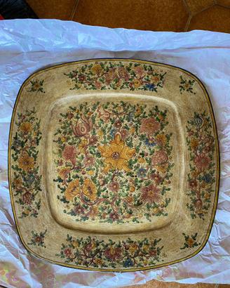 Piatto ceramica fatto mano Biagioli Gubbio anni 70