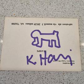 Keith Haring disegno ed autografo
