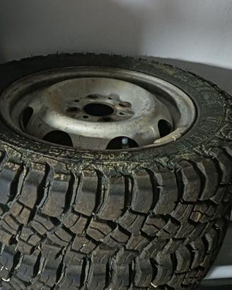 4 gomme tassellate 145/80 r13+cerchi fiat panda