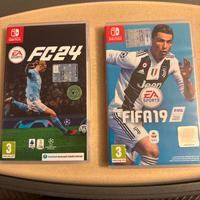 2 giochi Fifa 24 e 19 Nintendo switch