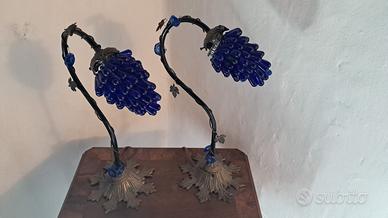 Coppia lampade anni '50 grappoli vetro di Murano