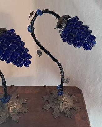 Coppia lampade anni '50 grappoli vetro di Murano