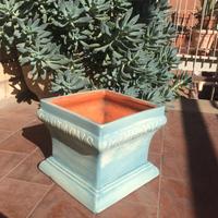 Vaso per piante in ceramica blu azzuro