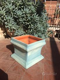 Vaso per piante in ceramica blu azzuro