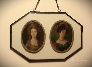 COPPIA DI RITRATTI AD OLIO SU RAME - 1800/ sec.XIX