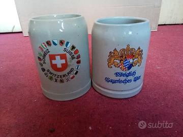 Boccali da birra svizzeri in terracotta