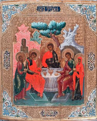 Antica icona russa  Trinità del Antico Testamento 