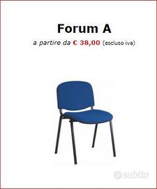 Sedia attesa impilabile, Tessuto acrilico, Blu.