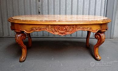 Tavolino da salotto con piano in marmo