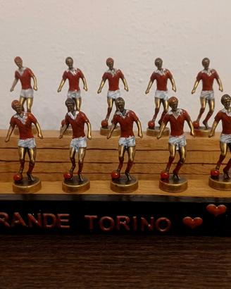 Grande Torino calciatori in ottone smaltato 