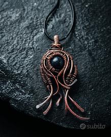 Ciondolo / collana con agata Wire wrapping unico
