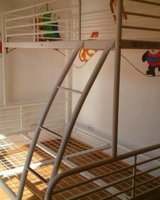 letto a castello bianco metallo 1 pzza e mezzo 