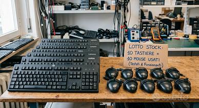 Lotto Stock 10 Tastiere + 10 Mouse USB