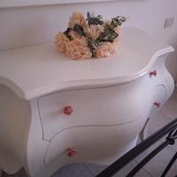 COMÒ SHABBY CHIC PERFETTO BIANCO STILE BAROCCO 