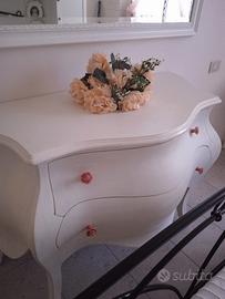 COMÒ SHABBY CHIC PERFETTO BIANCO STILE BAROCCO 
