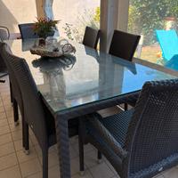 Tavolo da Esterno Gorza Outdoor 200x80 con 8 Sedie