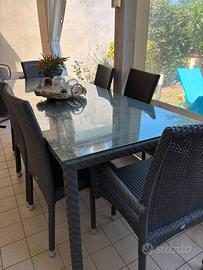 Tavolo da Esterno Gorza Outdoor 200x80 con 8 Sedie