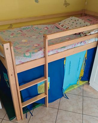 Letto a soppalco in legno per bambini