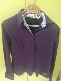 Camicia in cotone con collo a quadretti