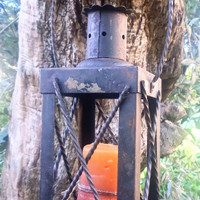 Lampada lucerna da esterno anni 50 lamiera ferro