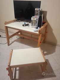 Tavolo gioco piccola scrivania con sgabello