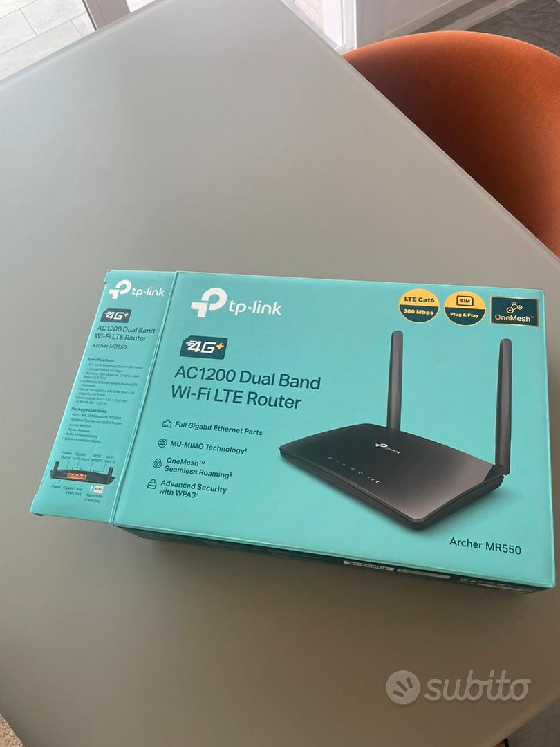Tp-link archer mr550 router 4g- cat6 300mbps, wi-fi ac1200 dual band, con  sim