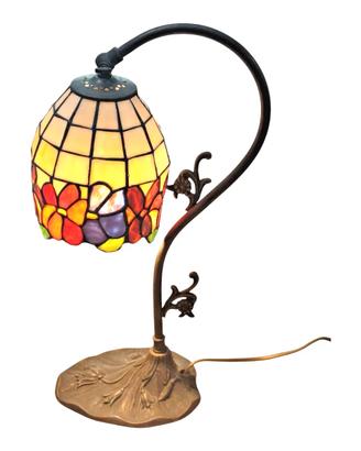 Lampada da tavolo Lumetto ottone. Colorato Tiffany