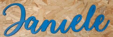 scritte legno taglio laser