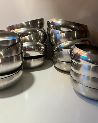 Ciotole acciaio anni 80