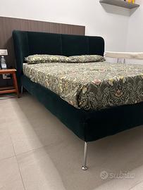 Struttura letto imbottita, Verde, 160x200 cm